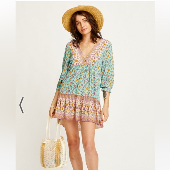 Arnhem Bijoux Tunic Dress in Turquoise - Picture 2 of 7